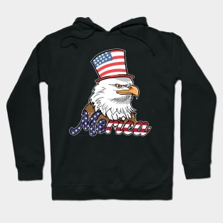 Merica Eagle USA Flag 4th Of July Fourth Patriotic Hoodie